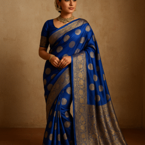 Regal Radiance – Royal Blue Banarasi Silk Saree